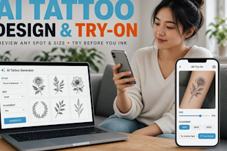 do custom ai tattoo design and realistic virtual try on