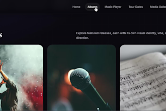 design a professional website for musicians or bands