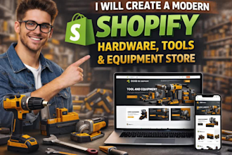 create a modern shopify hardware, tools, and equipment store