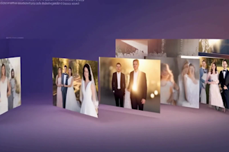 professional photo slideshow video with your photos, memorial wedding slideshow