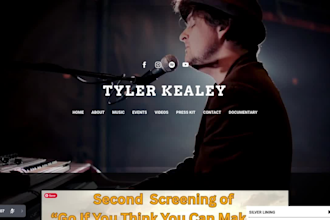 design bandzoogle website, bandzoogle music website career entertainment website