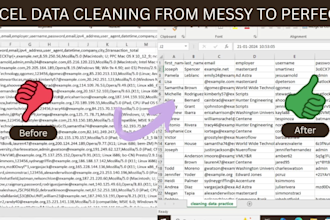 clean,format,merge, split excel data
