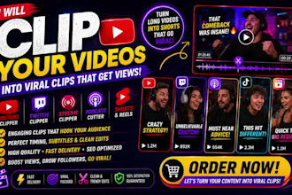 clip youtube video clipper twitch clip stream clipper podcast cutter short reels