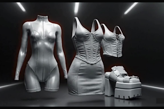 design rig texture 3d clothing mesh for vrchat second life y2k fivem imvu ped