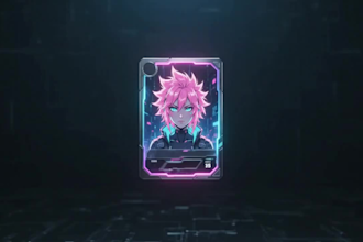 create 3d nft anime card animation and crypto loop video