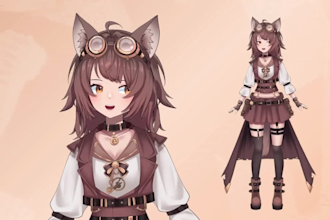 create a custom live2d vtuber model for vtube studio streaming