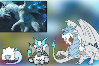 design custom fakemon, pokémon style creatures and pokémon art