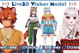 do live 2d vtuber avatar, vrchat avatar model, furry nsfw vtuber rigging vrc obs