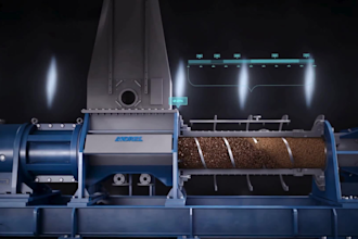 create cinematic 3d industrial animation wood processing and manufacturing plant
