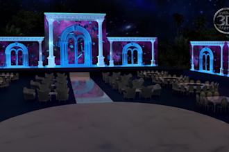 create wedding projection mapping, stage visuals venue and backdrop animation