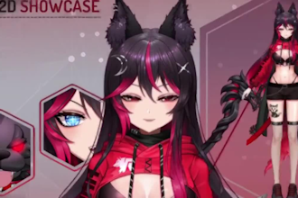 create 2d vtuber model, live2d rigging, anime style, avatar model,