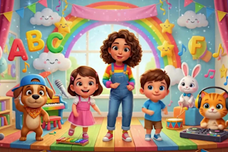 nursery rhymes video, kids music video, 2d 3d  music animation and children song
