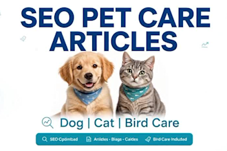 seo optimized pet care, dog, cat and bird care articles and blogs