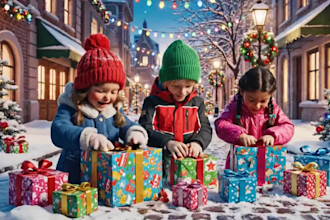 create a stunning ai christmas video animation greeting or intro kids ai video