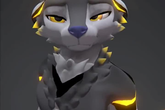 custom vrchat furry avatar with facial expression vtuber 3d model unity vrm file