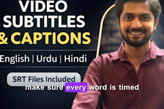 translate and add subtitles in hindi, urdu and english