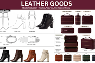 design leather backpack leather boots leather cosmetic case soft goods design
