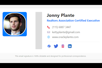 design a professional clickable HTML email signature