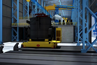 create 3d steel making animation electric arc furnace and steel plant explainer