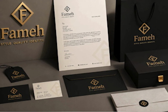 design a minimalist combination logo with brand identity