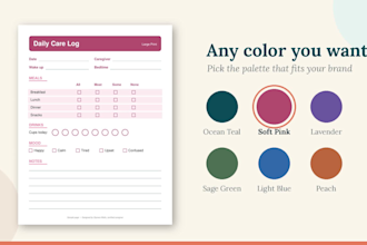 design a caregiver log book interior for amazon KDP
