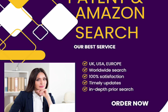 providing patent  and amazon search, drafting and filing