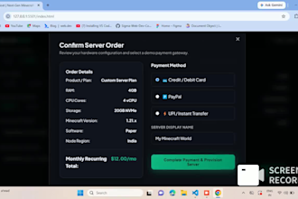 create a modern responsive minecraft server hosting website