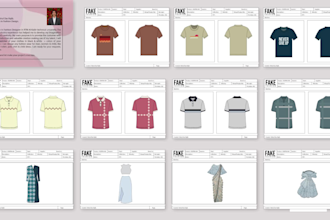 design professional tech pack, illustration and flat sketch