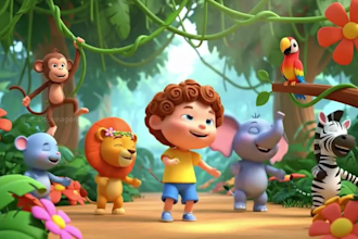 2d 3d ai kid animation video pixar style cartoon songs anime character animation