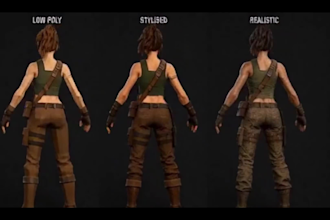 design stylised 3d game ready character model,3d game free rigging for unreal