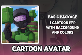 design and draw a cartoon avatar for profile picture
