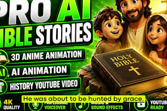 do ai quran stories, ai bible stories 3d cartoon for kids, ai animation video