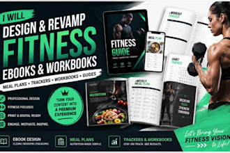 design fitness ebook revamp workbook edit meal plan tracker format fitness book