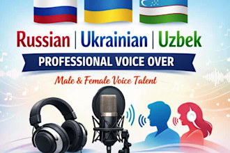 record russian, ukrainian, uzbek voice over professionally