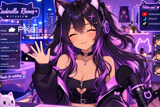 design vtuber live2d vtuber model with rigging