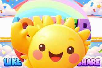 create custom kids youtube intro outro video logo animation and banner design