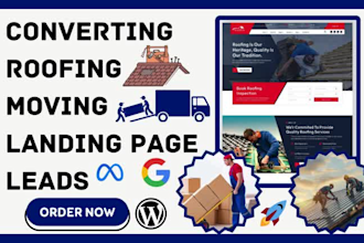 generate roofing moving roofers movers leads, design leads capture landing page