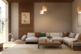 create 2d and 3d japandi scandinavian interior design