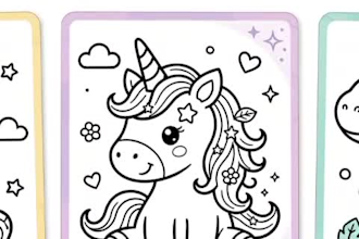 design cute kids coloring book pages and activity books