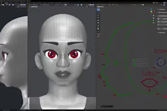 rig 3d character model and add 52 arkit blendshapes, cc4, c4d, iclone, nsfw, vrm