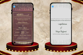 create elegant animated wedding and event invitation videos