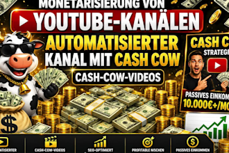 youtube cash cow monetarisieren, automatisierter cash cow kanal, cash cow video
