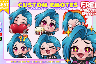 draw twitch emotes, chibi emotes, animated emotes, vtuber, vtuber for stream