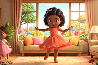create 3d animated kids videos, pixar ai characters,  kids nursery rhymes