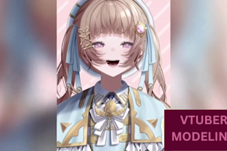 design live2d vtuber model, character design, and vtuber rigging