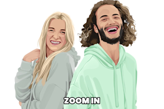 draw custom couple vector portrait for valentine anniversary gift