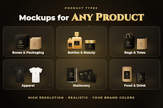 design custom product mockups with your logo and branding