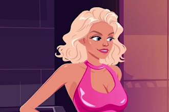 create 2d animation video, 2d cartoon animation and animated story
