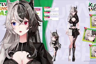 make a full custom vtuber model art and live2d rig