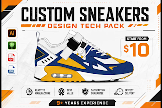 make a custom shoe sneakers footwear design for manufacture